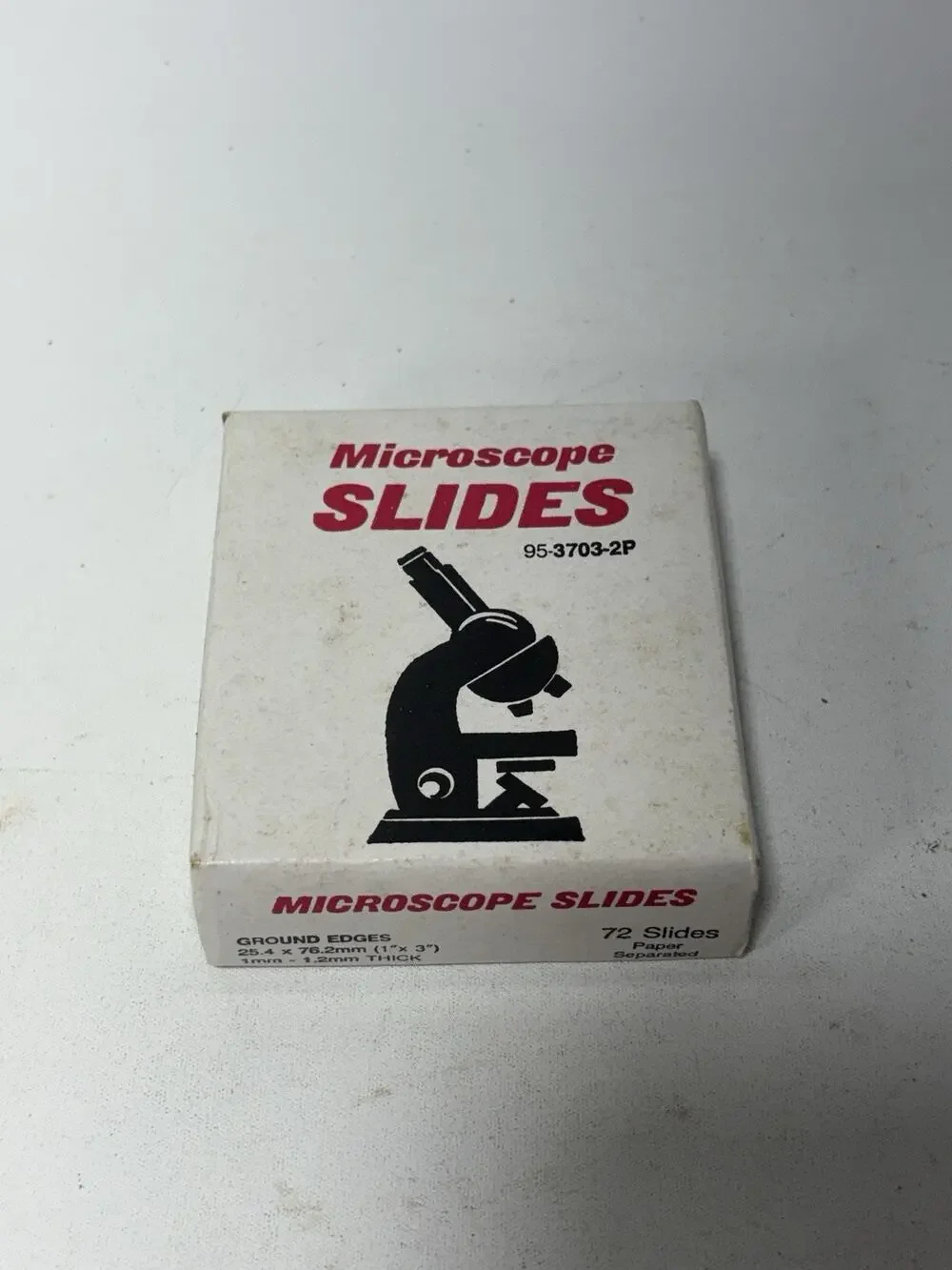 Vintage Microscope Slides 72 Count 1x3 Ground Edge Glass Slides Lab